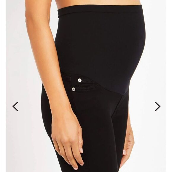 7‎ For All Mankind B(AIR) Ankle Skinny Maternity Jeans Size 28 Black - Picture 3 of 8